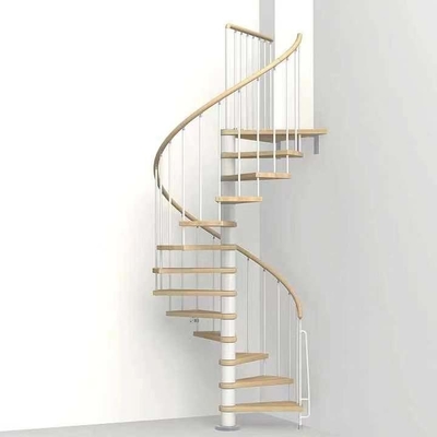 Espaço da largura do OEM 300mm que salvar a escadaria de vidro de aço inoxidável interior da escadaria espiral