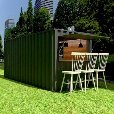 Cafetaria portátil de aço galvanizada do contentor da casa 20ft do recipiente da casa pré-fabricada