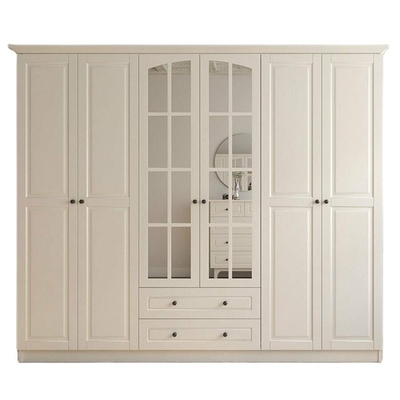 Armário moderno de madeira personalizado amigável do quarto do vestuário de Eco com vidro