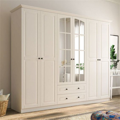 Armário moderno de madeira personalizado amigável do quarto do vestuário de Eco com vidro
