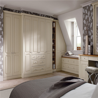 Armário moderno de madeira personalizado amigável do quarto do vestuário de Eco com vidro