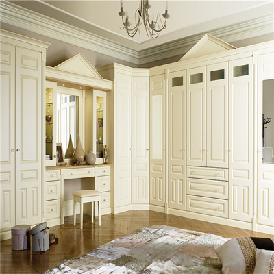 Armário moderno de madeira personalizado amigável do quarto do vestuário de Eco com vidro