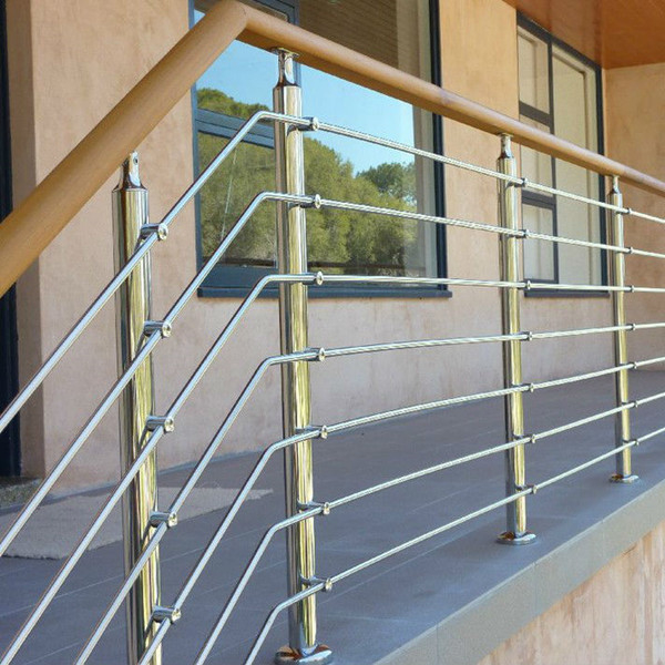 Rod Bar Steel Balcony Railings, trilho interno da escada para o terraço da plataforma do apartamento