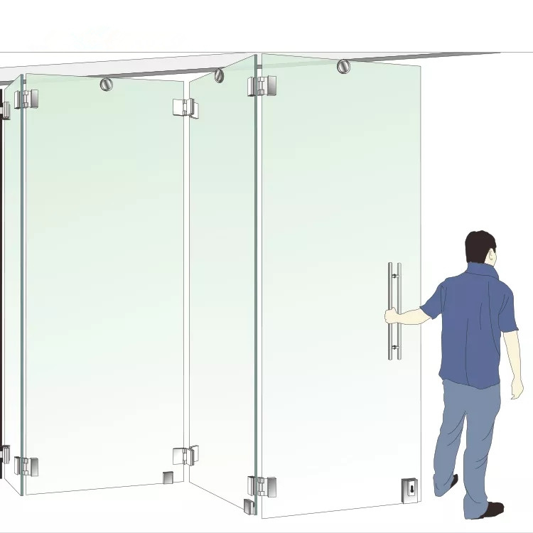 Porta de vidro de dobramento Frameless interior, sala de Sun do balcão que desliza a porta Bifold