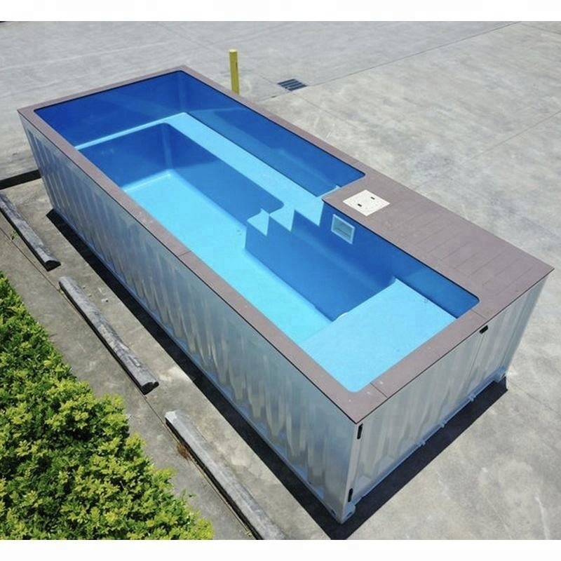 Exteriores personalizados colorem 20' 40' piscina do contentor com 2&quot; janela grossa e a escada de aço