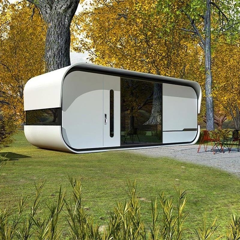 Da loja móvel de vidro da casa pré-fabricada da loja da construção de aço casa modular moderada da vagem do recipiente do café