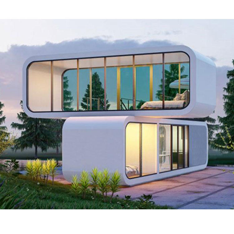 A proteção de Sun personalizou da casa pré-fabricada estável de vidro da construção de aço da cor a cabine de Apple e a casa móveis do recipiente da vagem