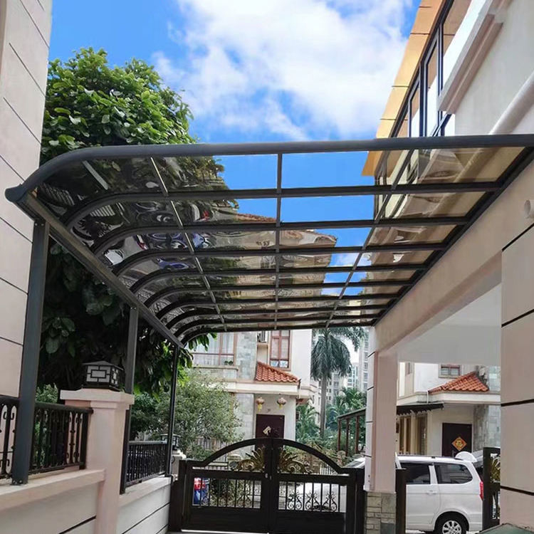 Policarbonato de alumínio M Shape Black Color ou abrigo personalizado do Carport da cor para a garagem da casa