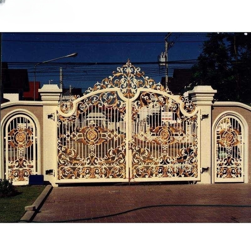 Luxo Antigo Tubo de Ferro Forjado Desenhos Porta Principal para Casa Jardim ou ao ar livre